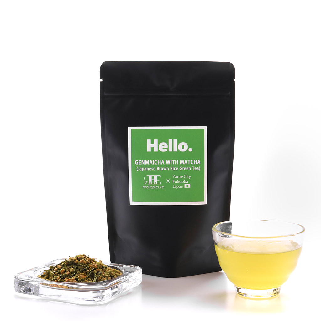 Real Epicure Hello. Tea collection Genmaicha with matcha green tea green tea with roasted rice